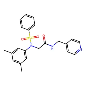 2-[N-(benzenesulfonyl)-3,5-dimethylanilino]-N-(pyridin-4-ylmethyl)acetamide structure