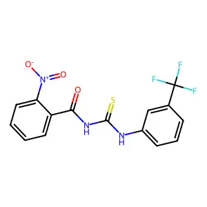 2-nitro-N-[[3-(trifluoromethyl)phenyl]carbamothioyl]benzamide structure
