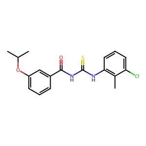 N-[(3-chloro-2-methylphenyl)carbamothioyl]-3-propan-2-yloxybenzamide structure