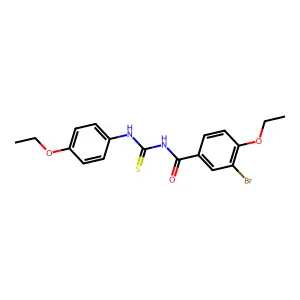 3-bromo-4-ethoxy-N-[(4-ethoxyphenyl)carbamothioyl]benzamide structure