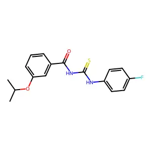 N-[(4-fluorophenyl)carbamothioyl]-3-(propan-2-yloxy)benzamide structure