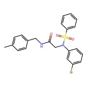 2-[N-(benzenesulfonyl)-3-bromoanilino]-N-[(4-methylphenyl)methyl]acetamide structure