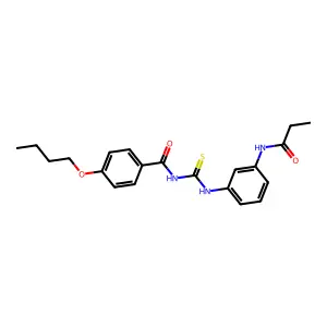 4-butoxy-N-[[3-(propanoylamino)phenyl]carbamothioyl]benzamide structure