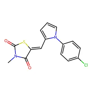 (5E)-5-[[1-(4-chlorophenyl)pyrrol-2-yl]methylidene]-3-methyl-1,3-thiazolidine-2,4-dione structure