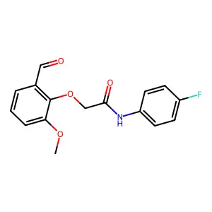 N-(4-fluorophenyl)-2-(2-formyl-6-methoxyphenoxy)acetamide structure