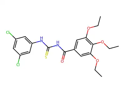 N-[(3,5-dichlorophenyl)carbamothioyl]-3,4,5-triethoxybenzamide structure