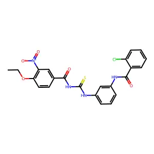 N-[[3-[(2-chlorobenzoyl)amino]phenyl]carbamothioyl]-4-ethoxy-3-nitrobenzamide structure