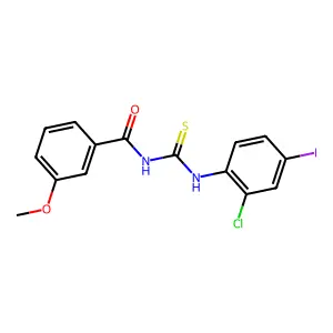 N-[(2-chloro-4-iodophenyl)carbamothioyl]-3-methoxybenzamide structure