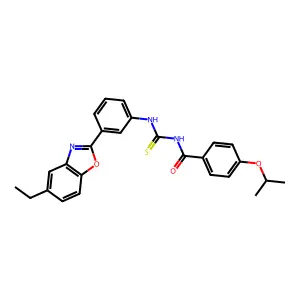 N-[[3-(5-ethyl-1,3-benzoxazol-2-yl)phenyl]carbamothioyl]-4-propan-2-yloxybenzamide structure