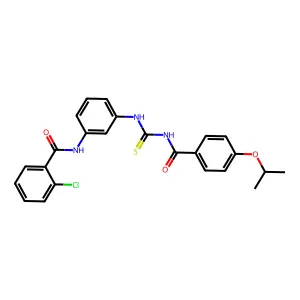 2-chloro-N-[3-[(4-propan-2-yloxybenzoyl)carbamothioylamino]phenyl]benzamide structure