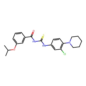 N-[(3-chloro-4-piperidin-1-ylphenyl)carbamothioyl]-3-propan-2-yloxybenzamide structure