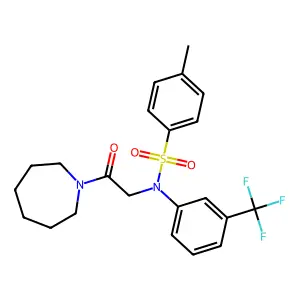 N-[2-(azepan-1-yl)-2-oxoethyl]-4-methyl-N-[3-(trifluoromethyl)phenyl]benzenesulfonamide structure