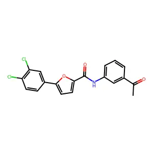 N-(3-acetylphenyl)-5-(3,4-dichlorophenyl)furan-2-carboxamide structure