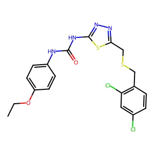 1-[5-[(2,4-dichlorophenyl)methylsulfanylmethyl]-1,3,4-thiadiazol-2-yl]-3-(4-ethoxyphenyl)urea structure