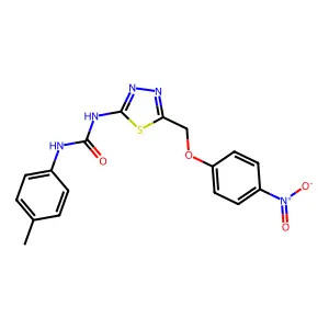1-(4-Methylphenyl)-3-{5-[(4-nitrophenoxy)methyl]-1,3,4-thiadiazol-2-yl}urea structure