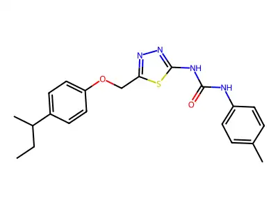 1-[5-[(4-Butan-2-ylphenoxy)methyl]-1,3,4-thiadiazol-2-yl]-3-(4-methylphenyl)urea structure