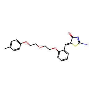 2-imino-5-(2-{2-[2-(4-methylphenoxy)ethoxy]ethoxy}benzylidene)-1,3-thiazolidin-4-one structure