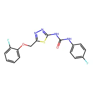 1-[5-[(2-Fluorophenoxy)methyl]-1,3,4-thiadiazol-2-yl]-3-(4-fluorophenyl)urea structure