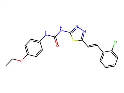 1-[5-[(E)-2-(2-chlorophenyl)ethenyl]-1,3,4-thiadiazol-2-yl]-3-(4-ethoxyphenyl)urea structure