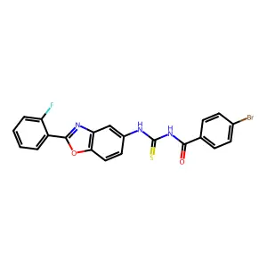 4-bromo-N-[[2-(2-fluorophenyl)-1,3-benzoxazol-5-yl]carbamothioyl]benzamide structure
