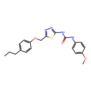 1-(4-Methoxyphenyl)-3-(5-((4-propylphenoxy)methyl)-1,3,4-thiadiazol-2-yl)urea structure
