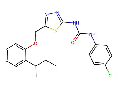 1-[5-[(2-Butan-2-ylphenoxy)methyl]-1,3,4-thiadiazol-2-yl]-3-(4-chlorophenyl)urea structure