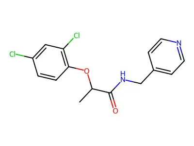 2-(2,4-dichlorophenoxy)-N-(pyridin-4-ylmethyl)propanamide structure