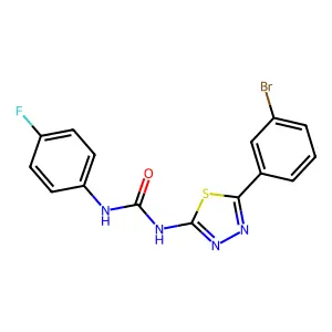 1-[5-(3-Bromophenyl)-1,3,4-thiadiazol-2-yl]-3-(4-fluorophenyl)urea structure