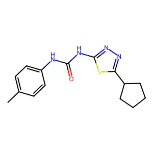 1-(5-Cyclopentyl-1,3,4-thiadiazol-2-yl)-3-(4-methylphenyl)urea structure