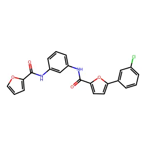 5-(3-chlorophenyl)-N-[3-(furan-2-carbonylamino)phenyl]furan-2-carboxamide structure