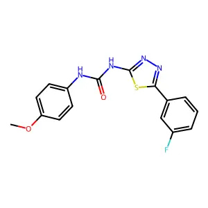 1-[5-(3-Fluorophenyl)-1,3,4-thiadiazol-2-yl]-3-(4-methoxyphenyl)urea structure