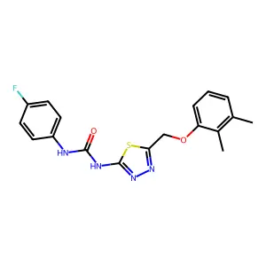 1-[5-[(2,3-Dimethylphenoxy)methyl]-1,3,4-thiadiazol-2-yl]-3-(4-fluorophenyl)urea structure