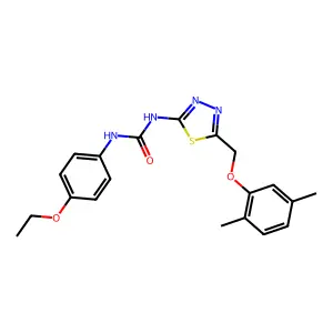 1-[5-[(2,5-Dimethylphenoxy)methyl]-1,3,4-thiadiazol-2-yl]-3-(4-ethoxyphenyl)urea structure