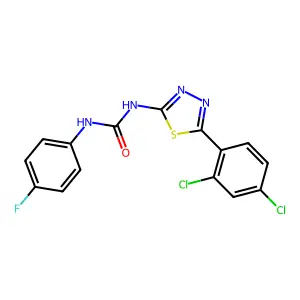 1-[5-(2,4-Dichlorophenyl)-1,3,4-thiadiazol-2-yl]-3-(4-fluorophenyl)urea structure