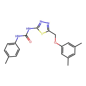 1-{5-[(3,5-Dimethylphenoxy)methyl]-1,3,4-thiadiazol-2-yl}-3-(4-methylphenyl)urea structure