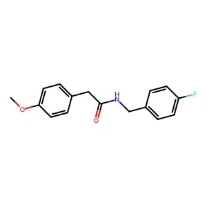 N-(4-fluorobenzyl)-2-(4-methoxyphenyl)acetamide structure