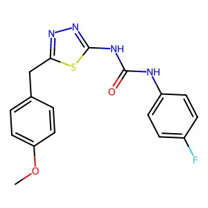 1-(4-Fluorophenyl)-3-[5-(4-methoxybenzyl)-1,3,4-thiadiazol-2-yl]urea structure