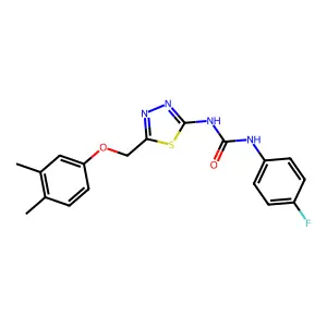 1-{5-[(3,4-Dimethylphenoxy)methyl]-1,3,4-thiadiazol-2-yl}-3-(4-fluorophenyl)urea structure