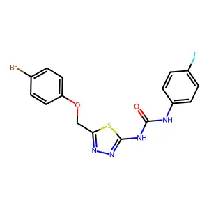 1-{5-[(4-Bromophenoxy)methyl]-1,3,4-thiadiazol-2-yl}-3-(4-fluorophenyl)urea structure