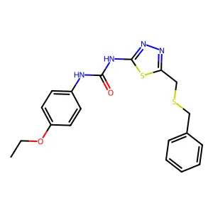 1-[5-(Benzylsulfanylmethyl)-1,3,4-thiadiazol-2-yl]-3-(4-ethoxyphenyl)urea structure