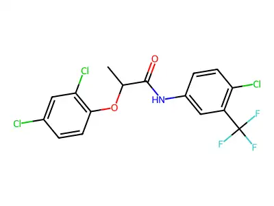 N-[4-chloro-3-(trifluoromethyl)phenyl]-2-(2,4-dichlorophenoxy)propanamide structure