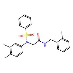 2-[N-(benzenesulfonyl)-3,4-dimethylanilino]-N-[(2-methylphenyl)methyl]acetamide structure
