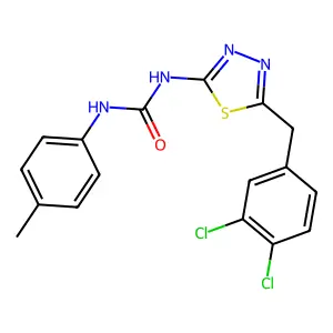 1-[5-(3,4-Dichlorobenzyl)-1,3,4-thiadiazol-2-yl]-3-(4-methylphenyl)urea structure