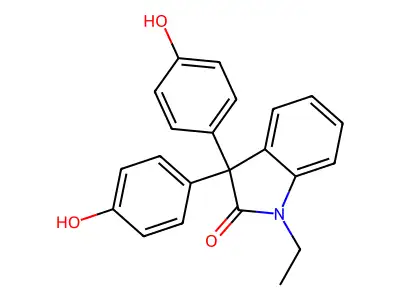 1-Ethyl-3,3-bis(4-hydroxyphenyl)indol-2-one structure