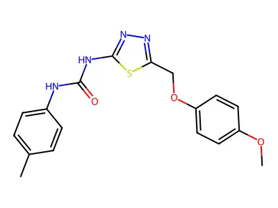 1-[5-[(4-Methoxyphenoxy)methyl]-1,3,4-thiadiazol-2-yl]-3-(4-methylphenyl)urea structure