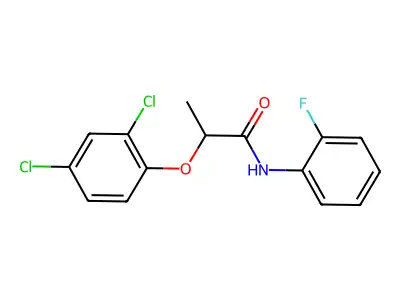 2-(2,4-dichlorophenoxy)-N-(2-fluorophenyl)propanamide structure