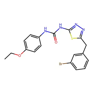 1-[5-[(3-Bromophenyl)methyl]-1,3,4-thiadiazol-2-yl]-3-(4-ethoxyphenyl)urea structure