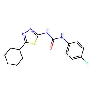 1-(5-Cyclohexyl-1,3,4-thiadiazol-2-yl)-3-(4-fluorophenyl)urea structure