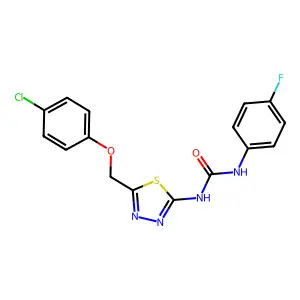 1-{5-[(4-Chlorophenoxy)methyl]-1,3,4-thiadiazol-2-yl}-3-(4-fluorophenyl)urea structure