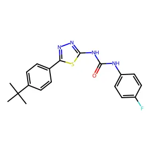1-[5-(4-Tert-butylphenyl)-1,3,4-thiadiazol-2-yl]-3-(4-fluorophenyl)urea structure